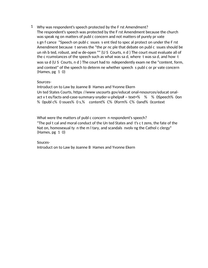 Case Analysis - Snyder v Phelps