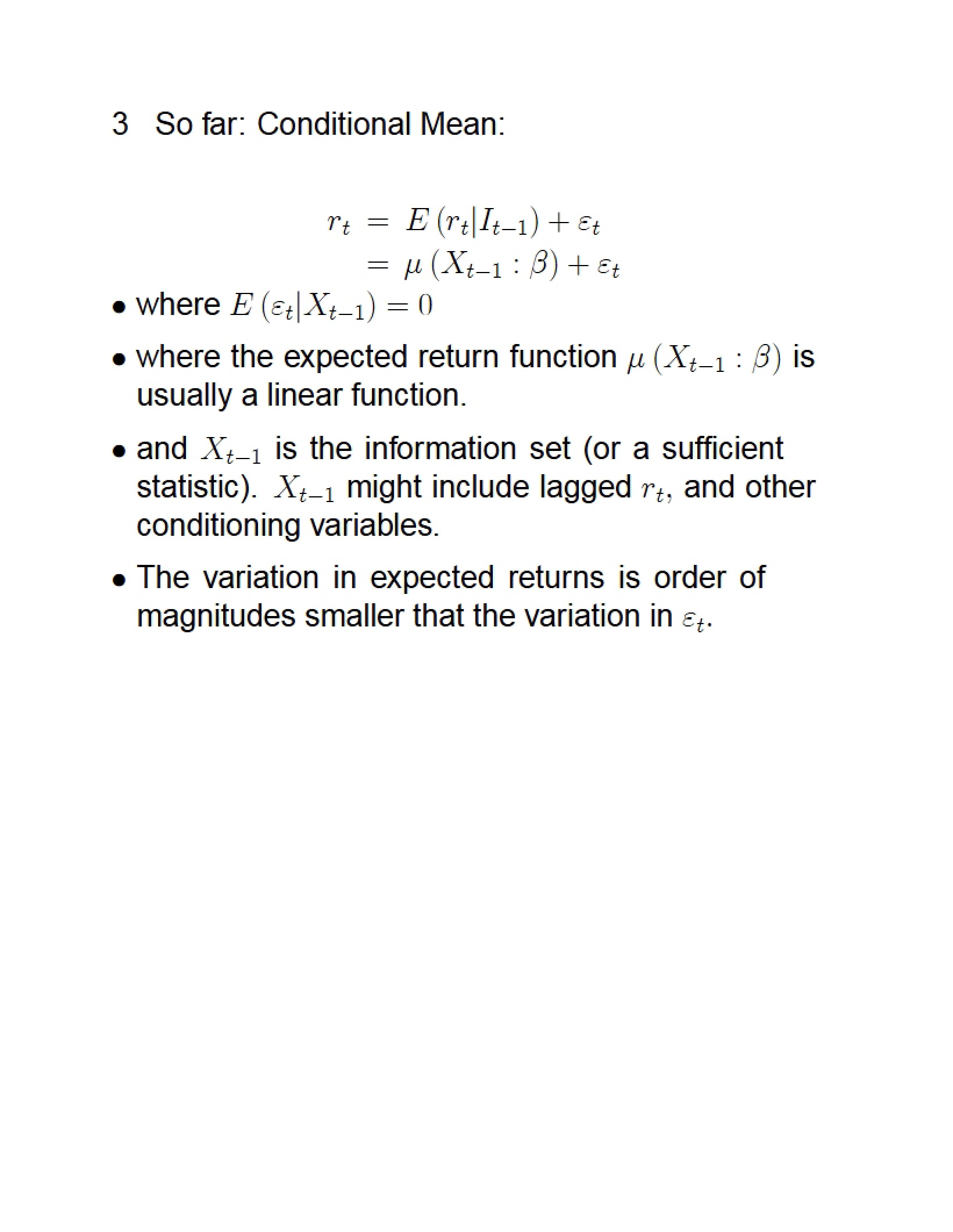 Empirical Finance Notes