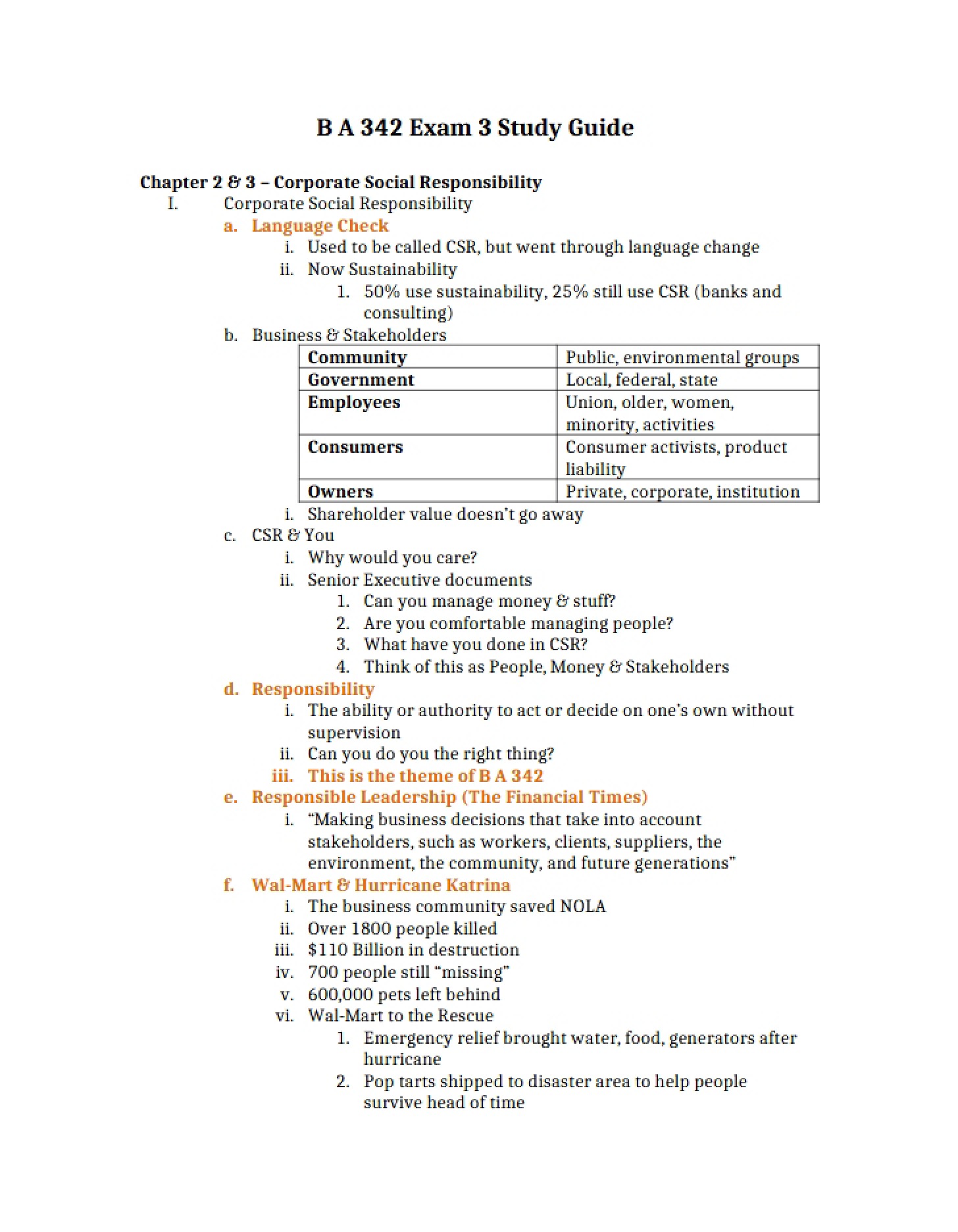 Review for Third Exam