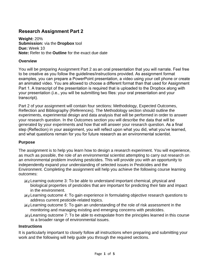 Part 2 - Research Assignment