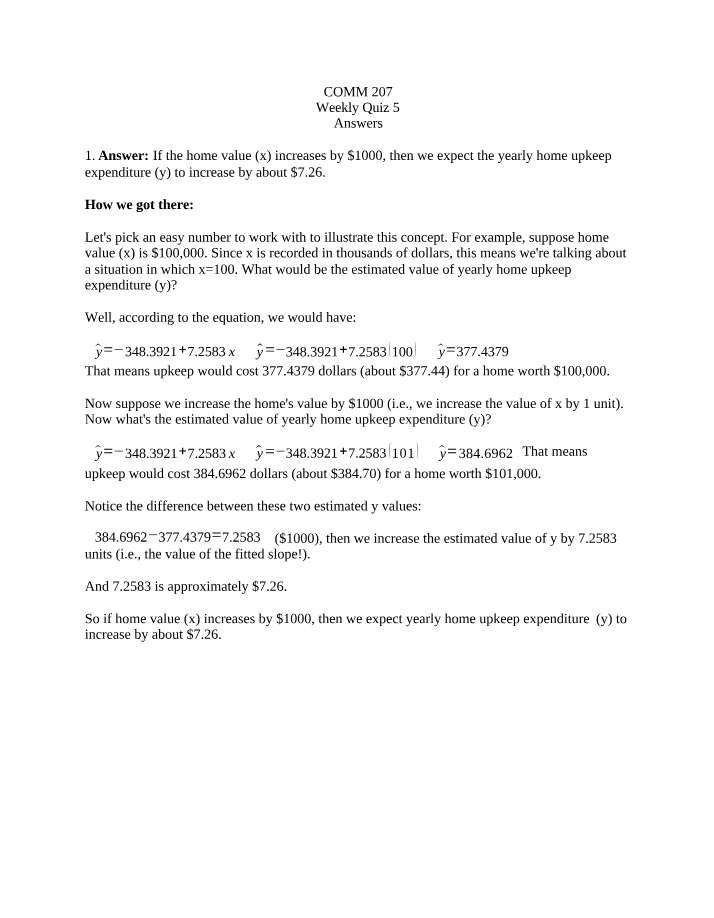 Weekly Quiz 5 Answers - COMM 207