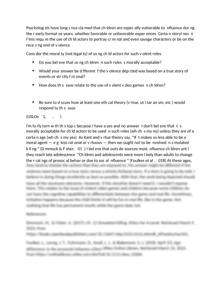 Morality of Using Child Actors in Violent Roles