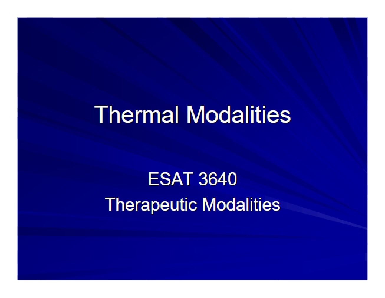 Thermal Therapy Techniques