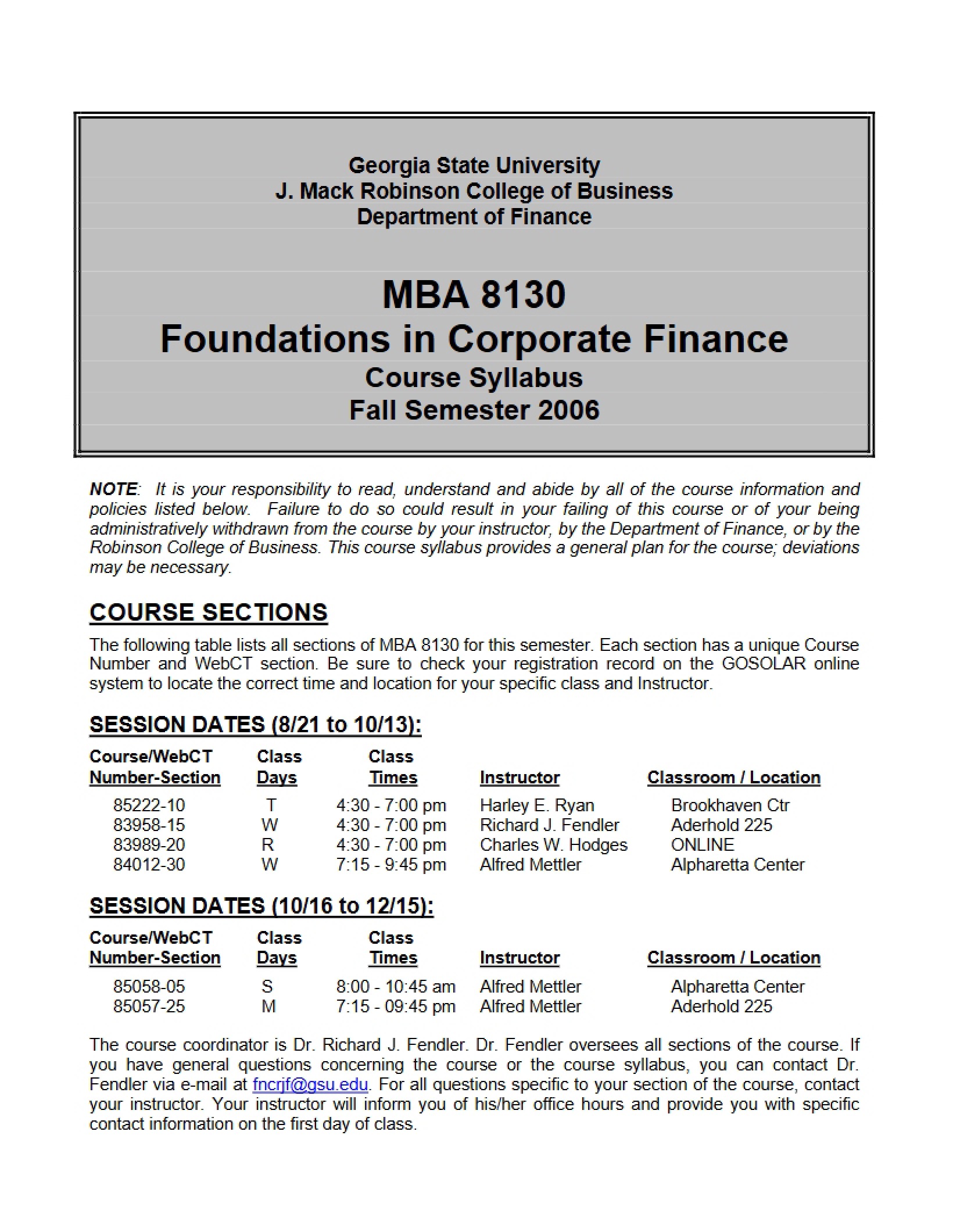 Fall 06 Syllabus for 8130