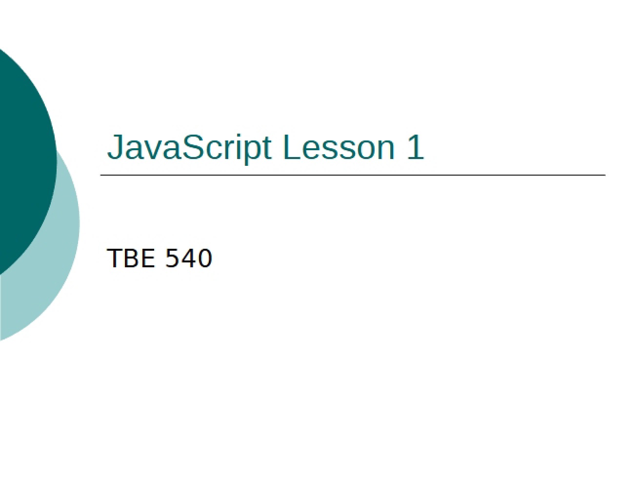 First Lesson JavaScript