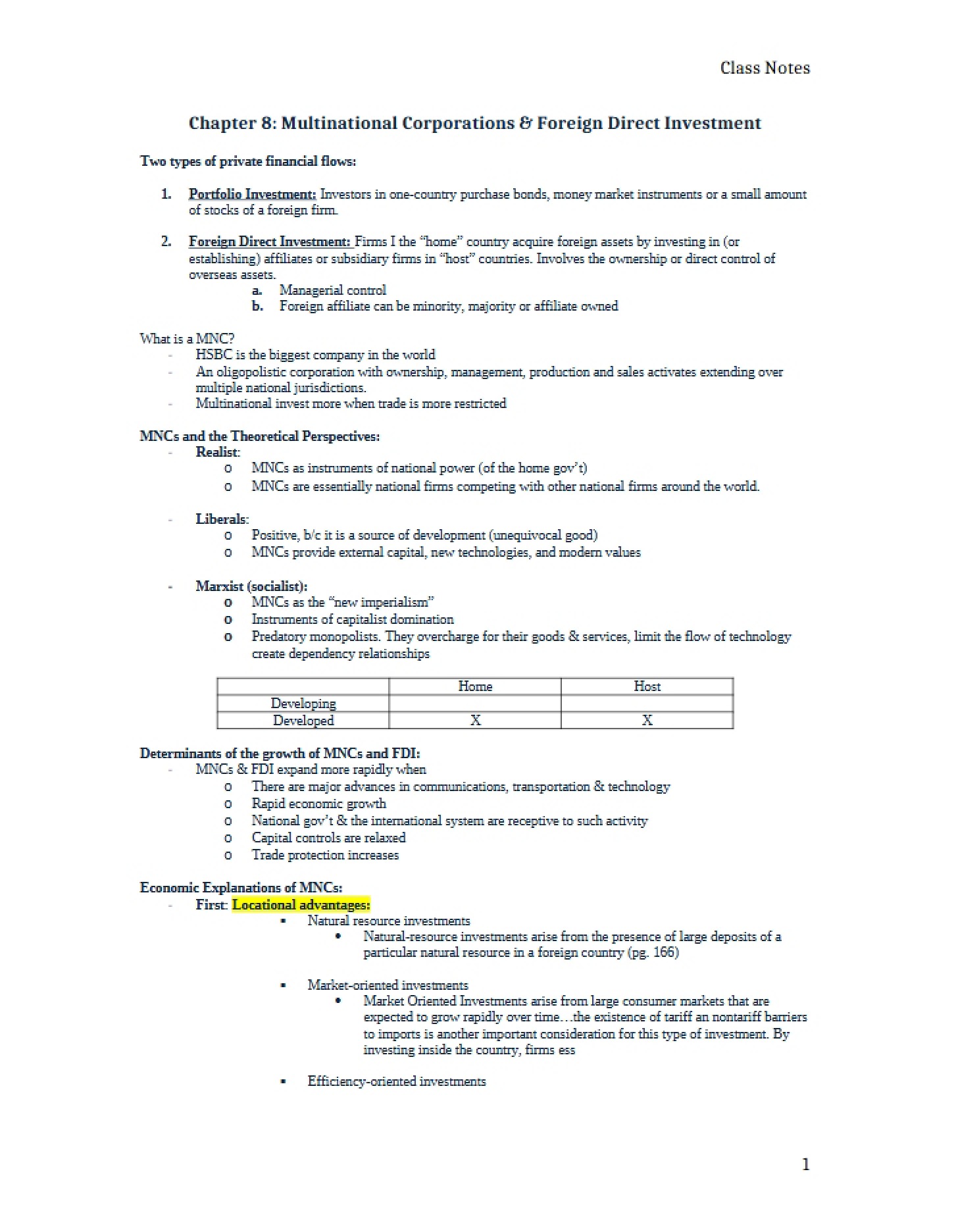 Multinational Corporate Structures Chapter 8