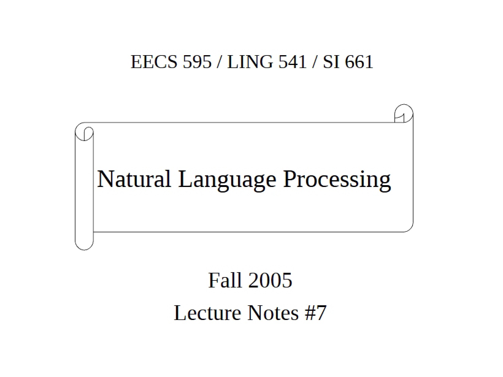 Generation of Natural Language
