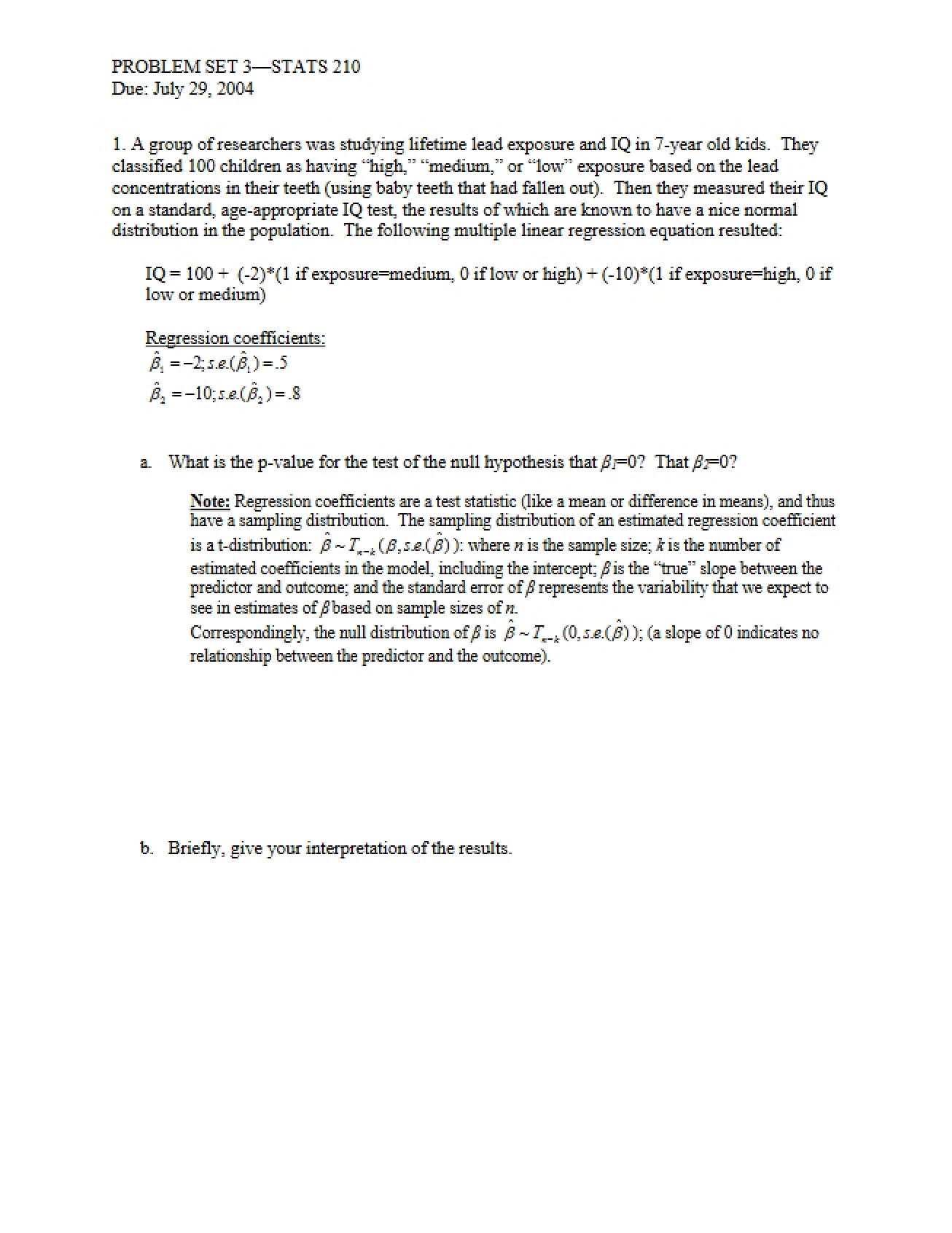 Statistical Methods in Biology and Medicine Study Notes