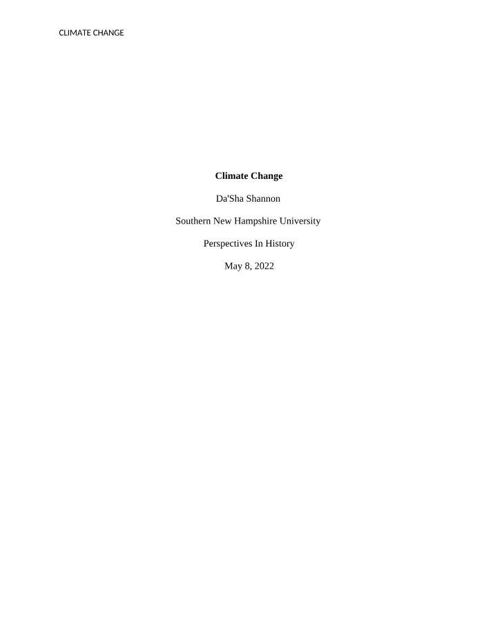 Notes on Climate Change