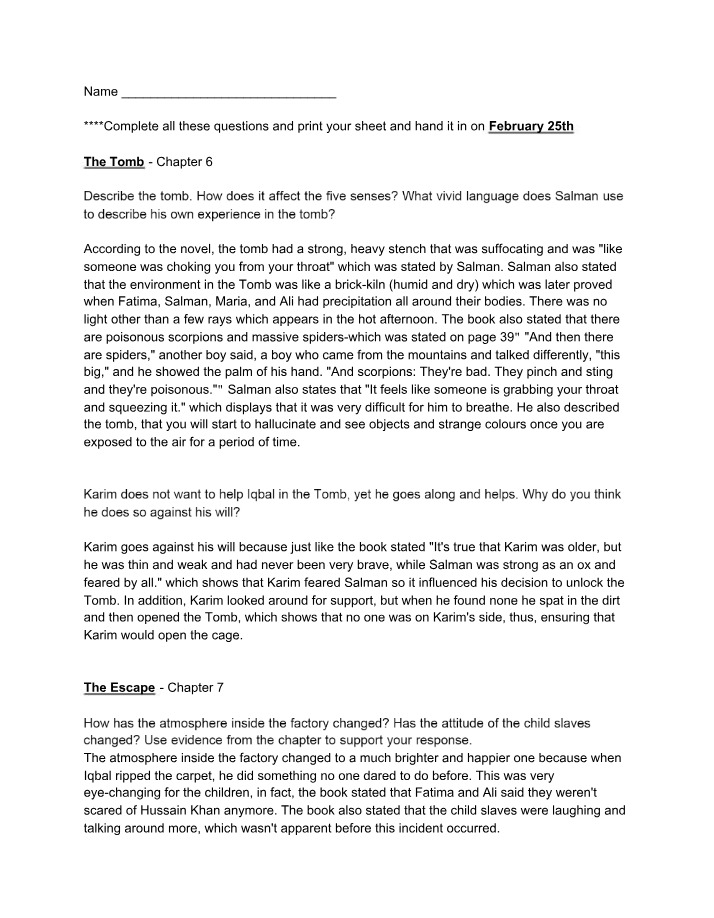 Chapter 6 - The Tomb and Chapter 7 - The Escape