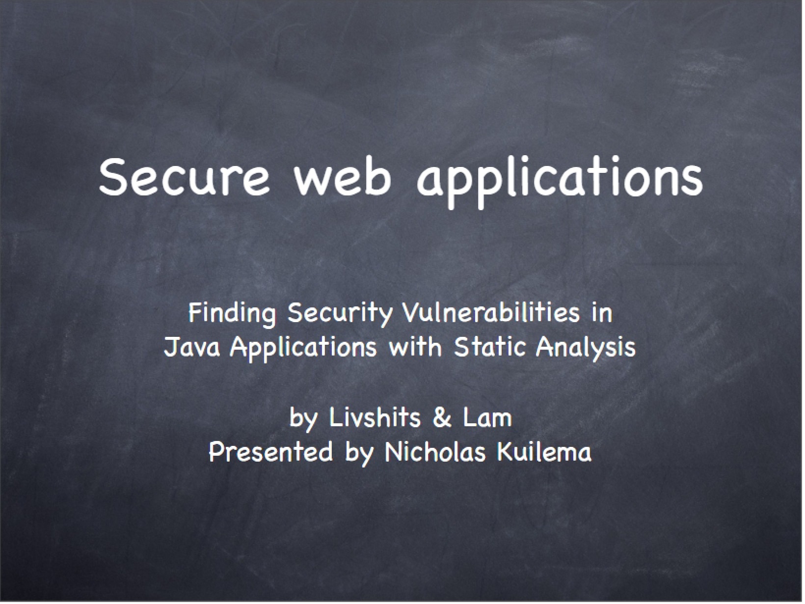 Web Applications Security