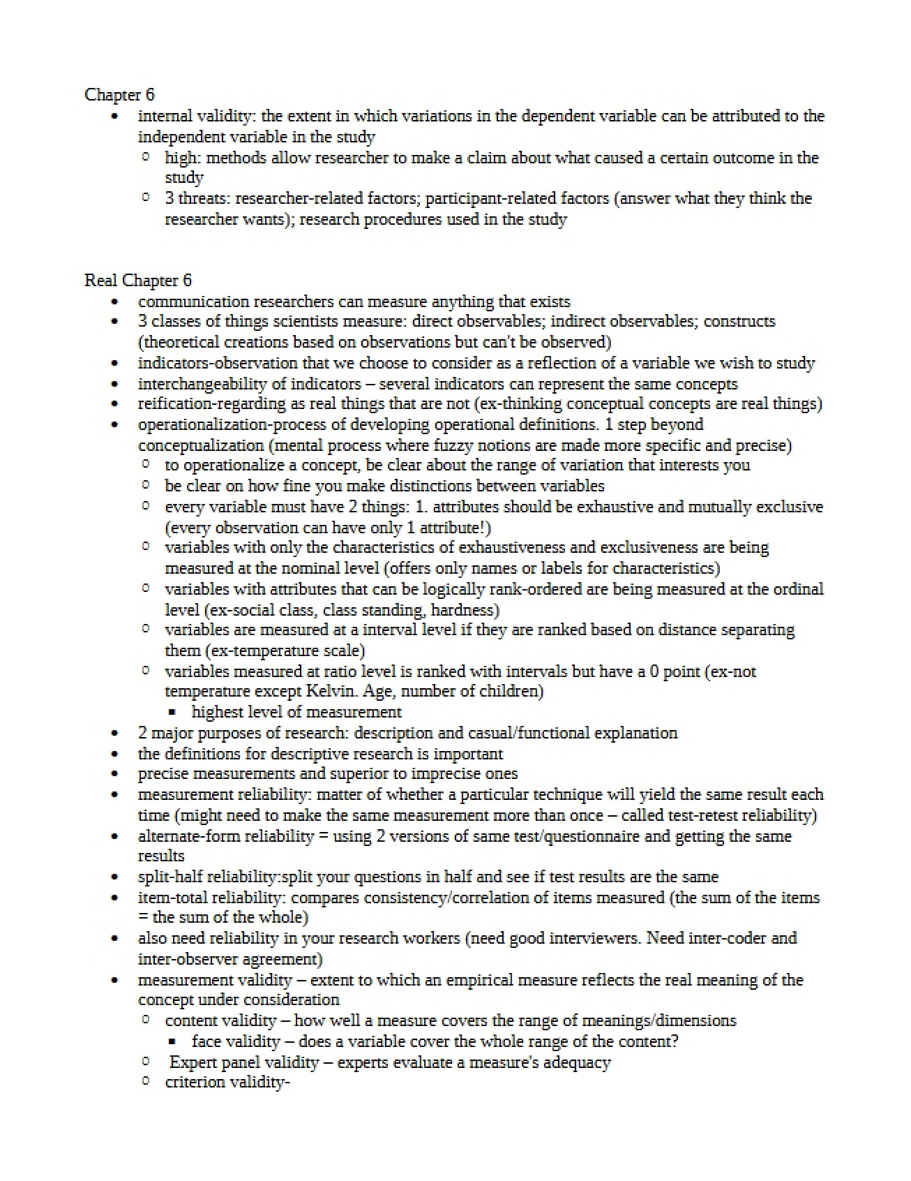 Research Methods Chapter Six