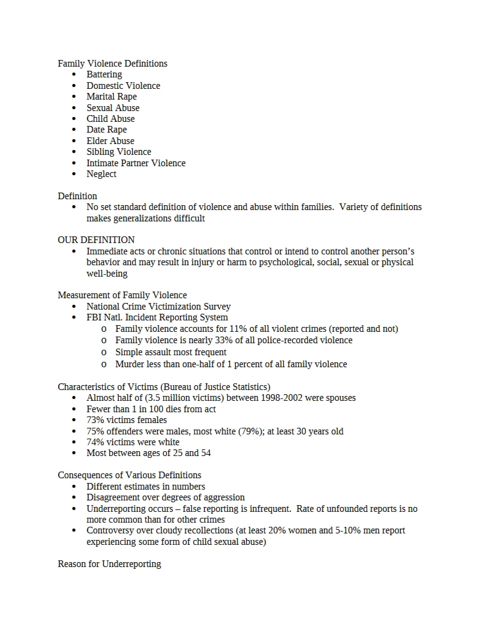 Defining Family Violence