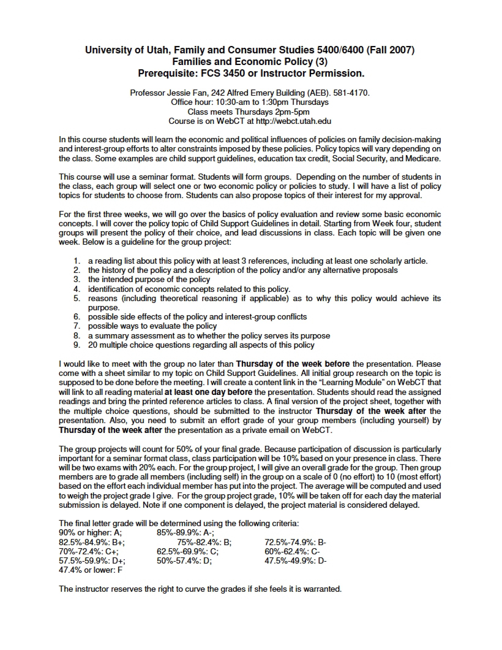 Syllabus for FCS 5400