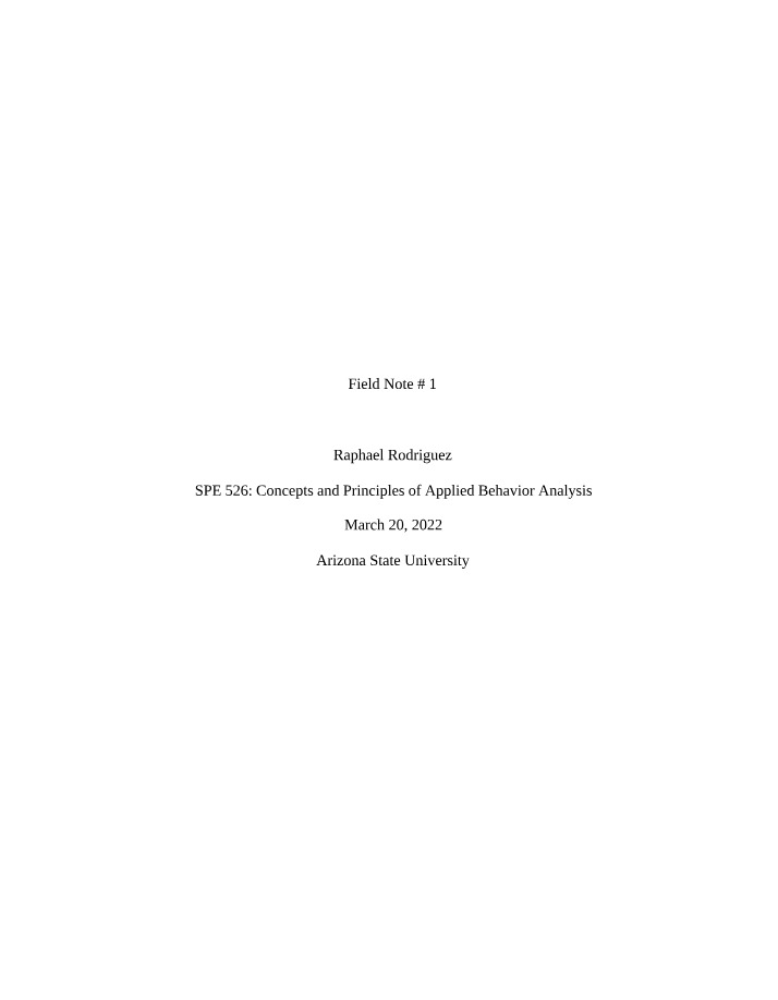 Module 1 Field Notes