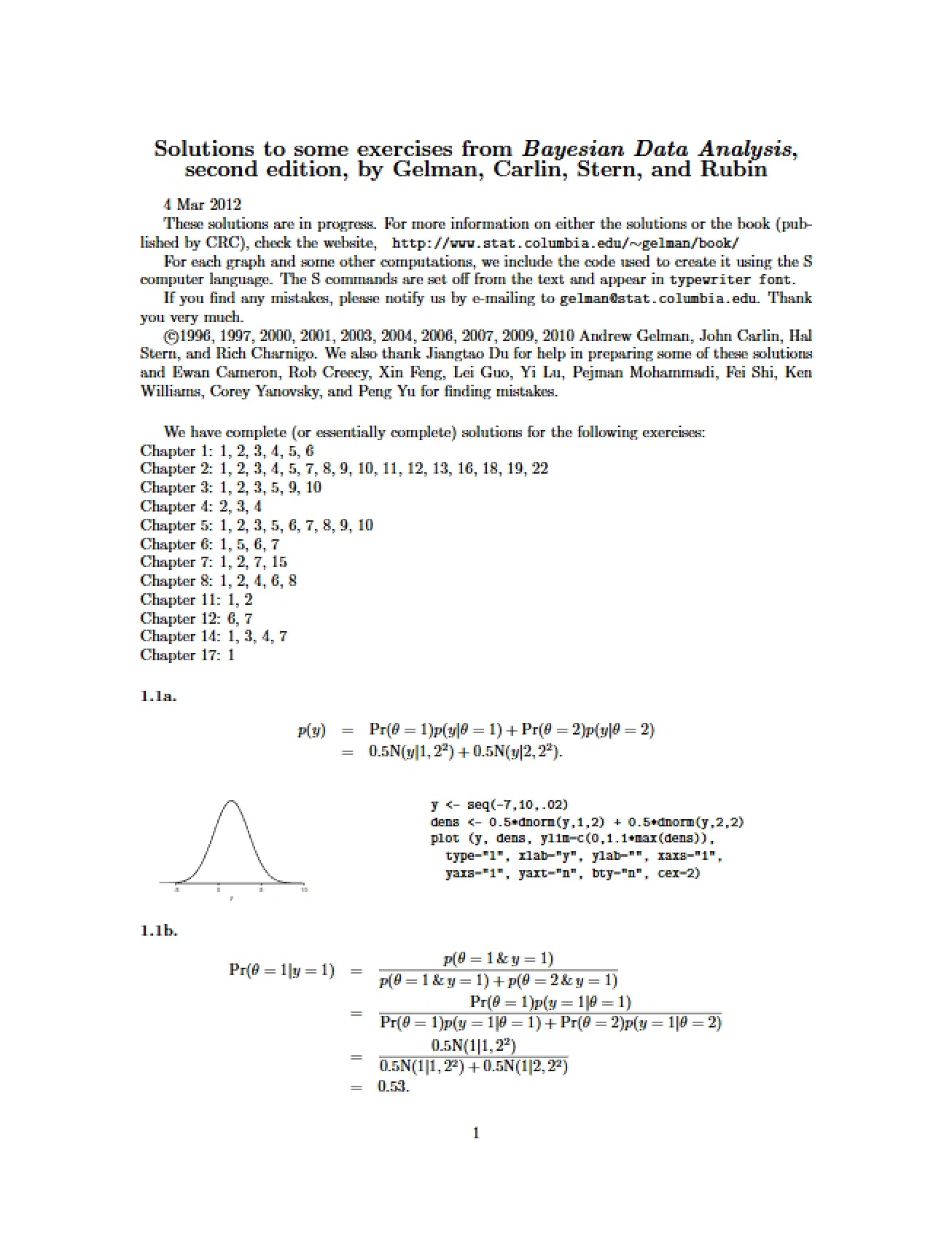 Bayesian Statistics Lecture Notes