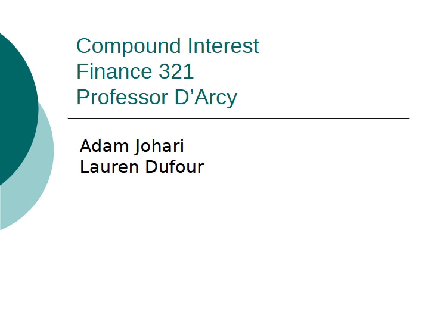 Interest Compound - FIN 321