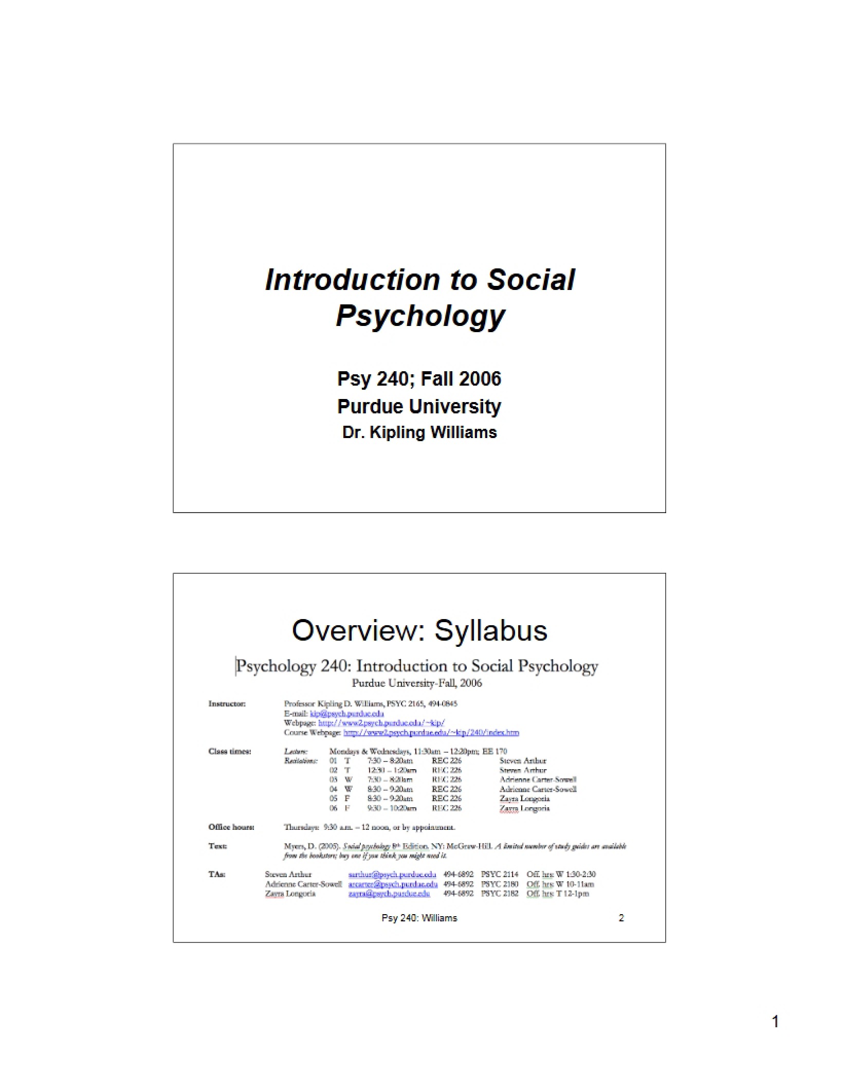 Social Psychology An Introduction
