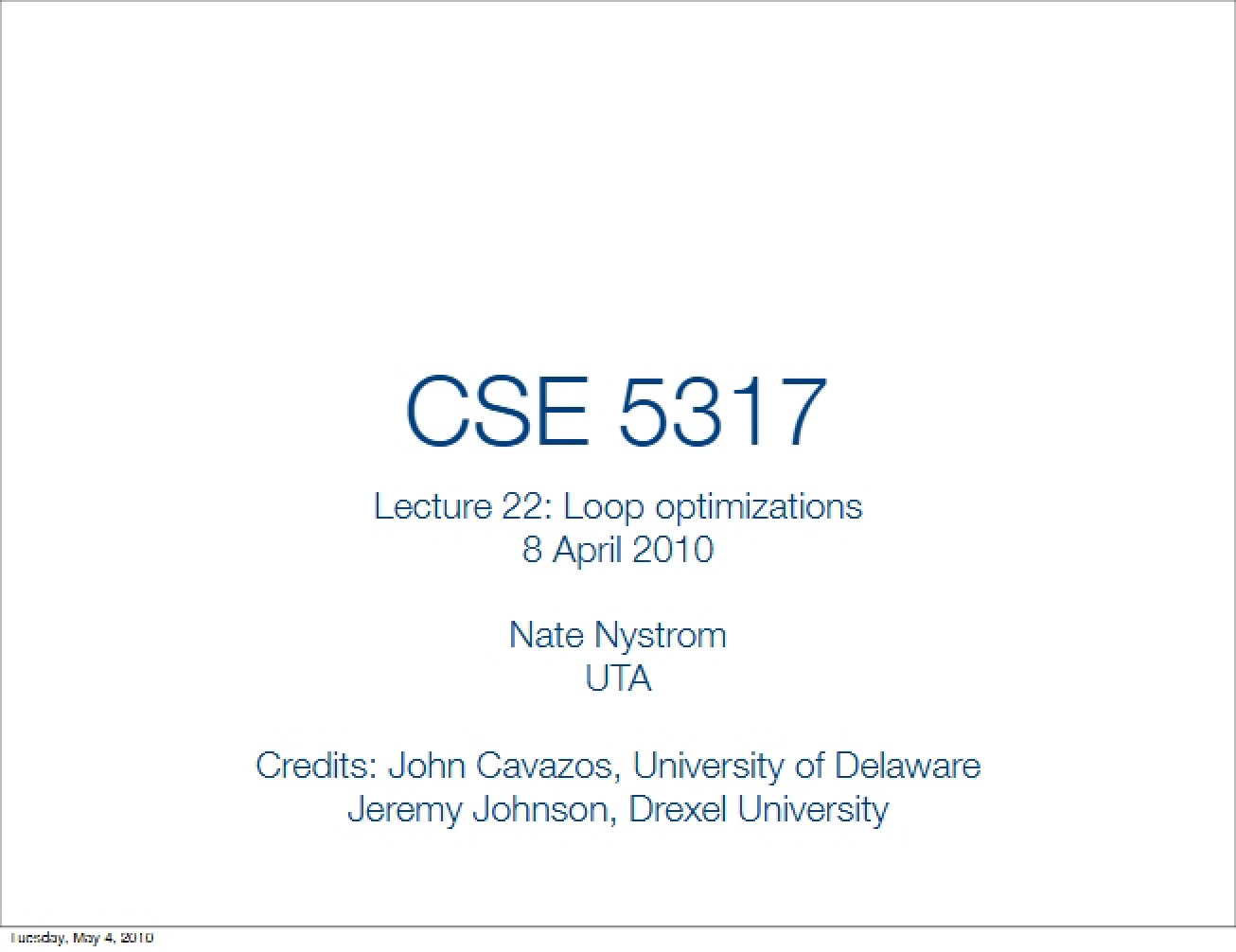 Optimization of Loops