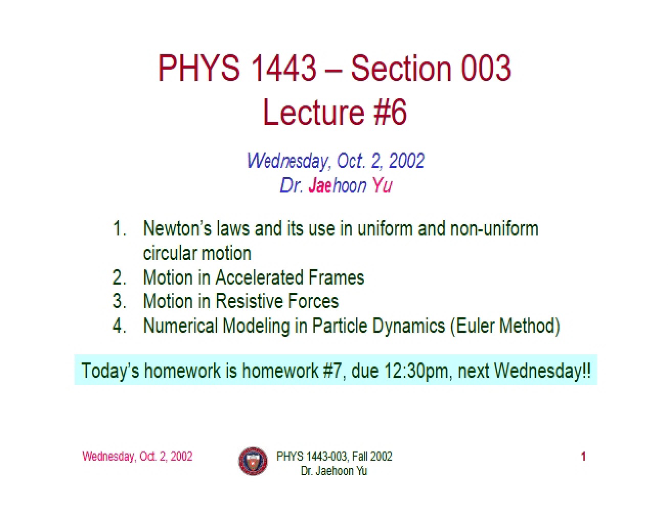 Notes from Lecture - 12 Pages
