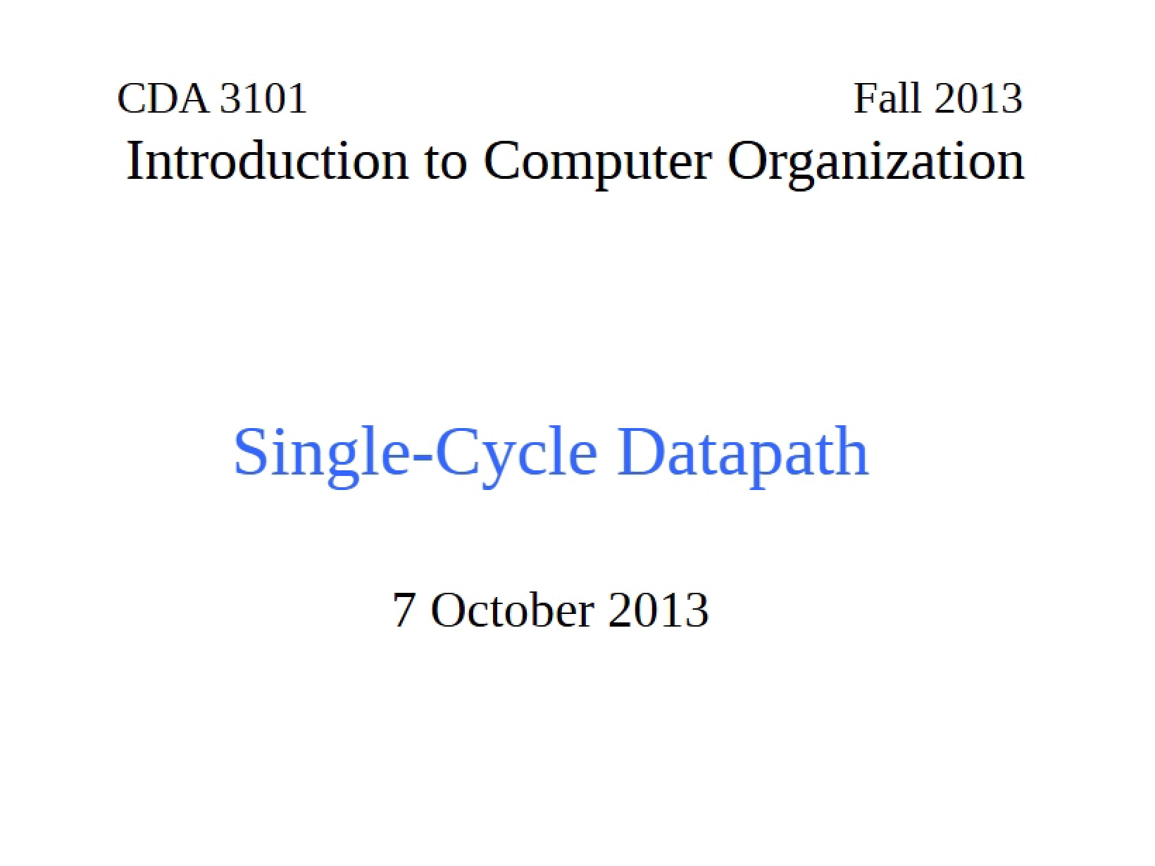Datapath Single-Cycle