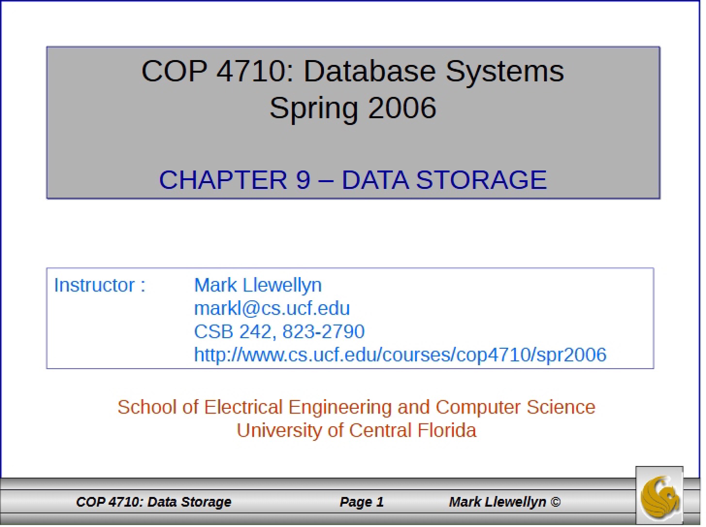 Data Storage (Chapter 9)