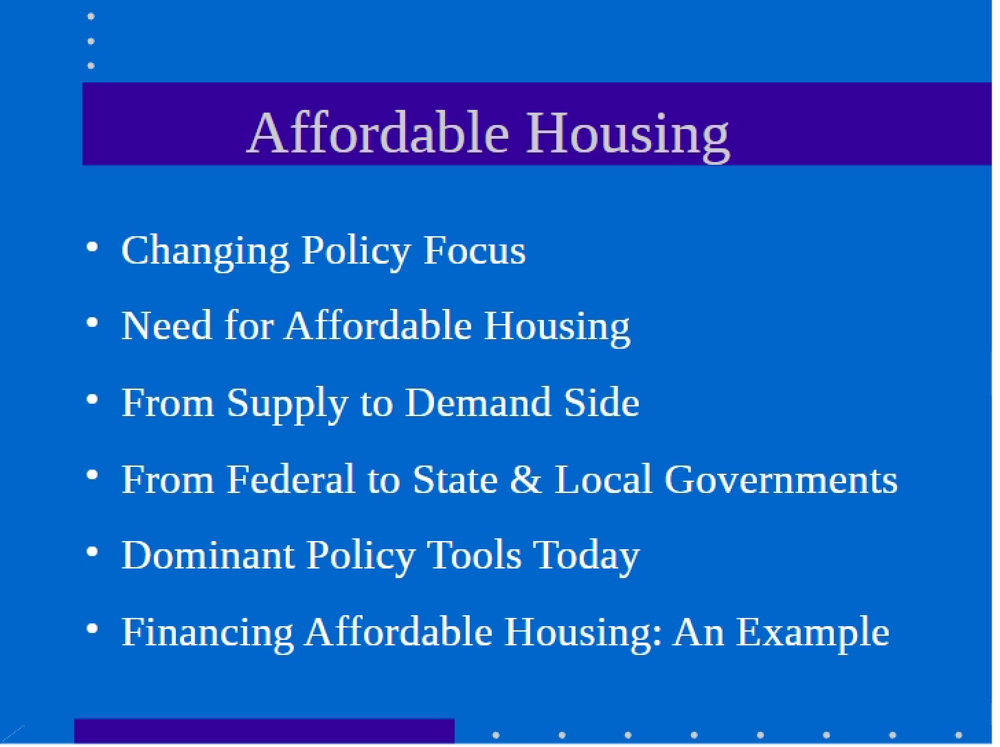 Housing Affordability