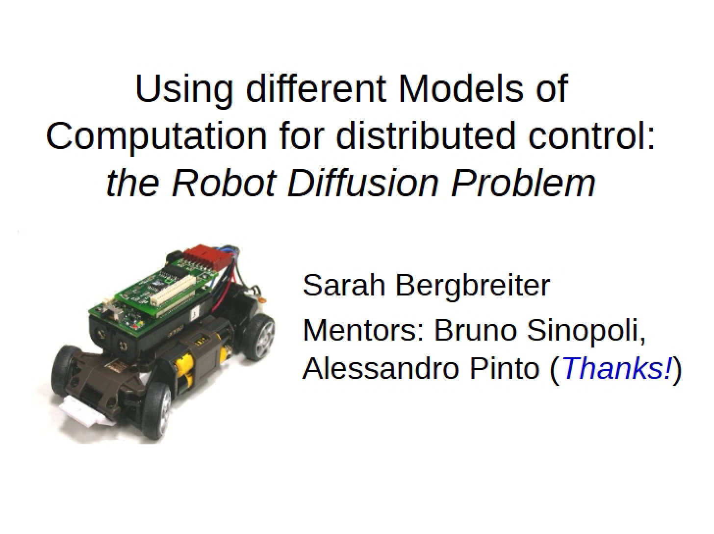 Distributed Control Using Various Computation Models