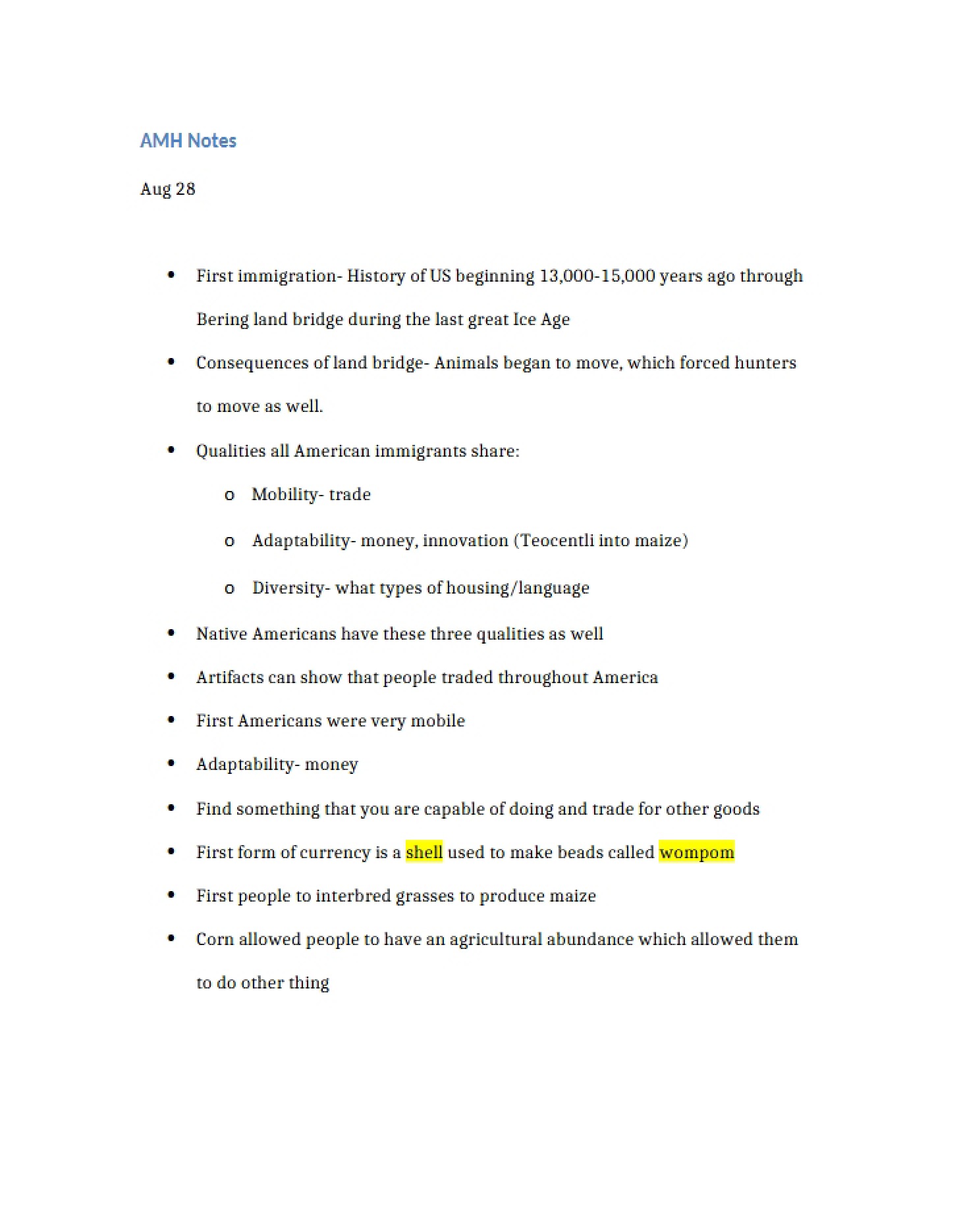 Documented Class Discussions