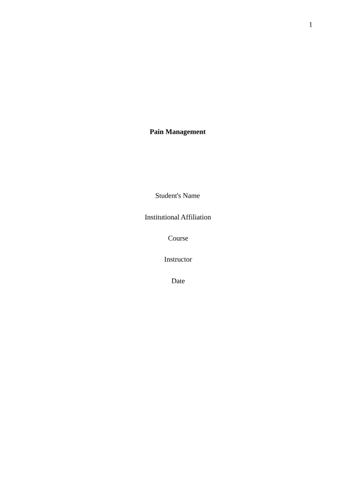 Improving Pain Management in Psychiatric Facilities