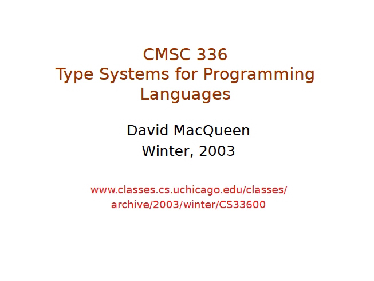 Lecture Notes on Type Systems for Programming Languages