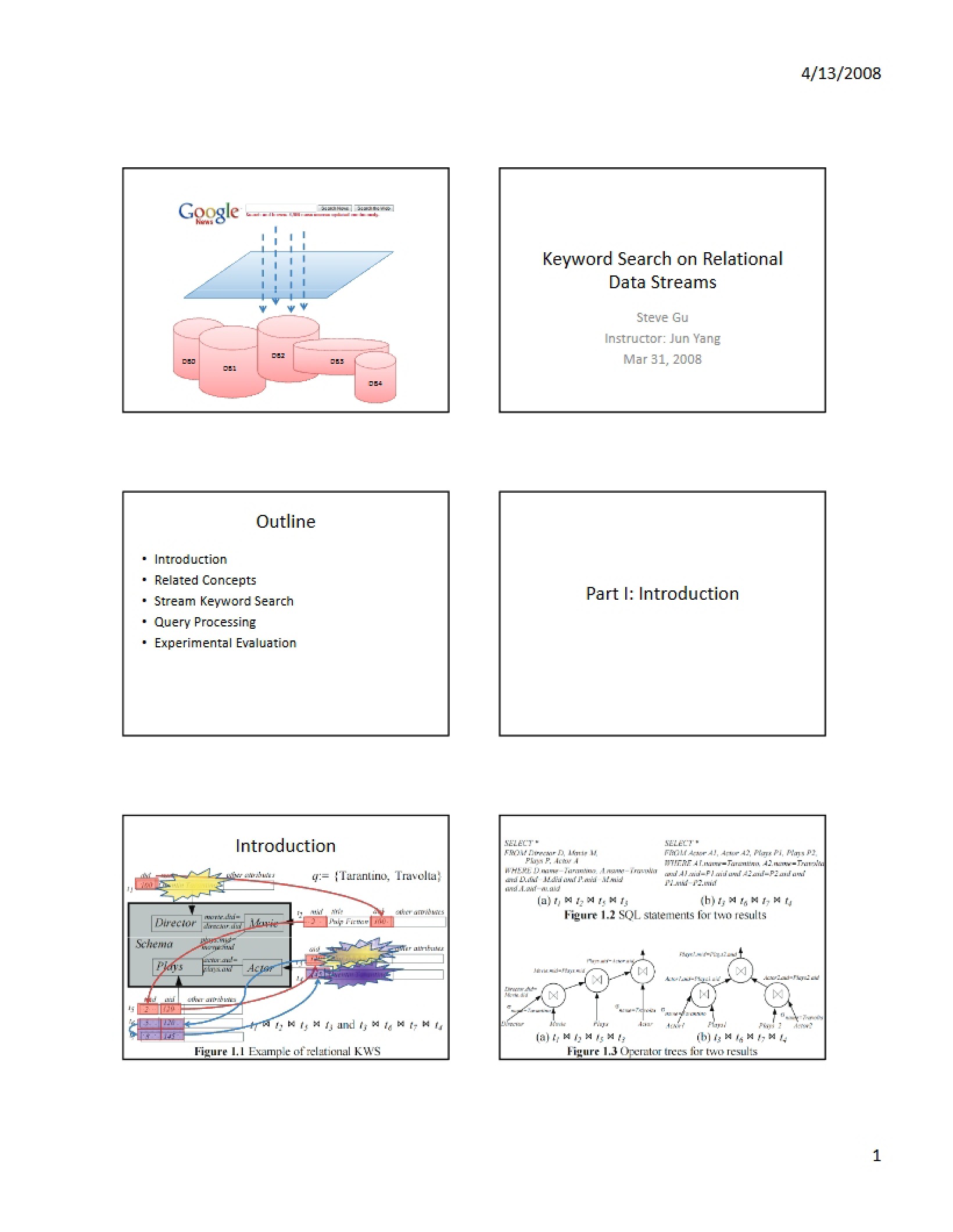 Relational Data Stream Keyword Search