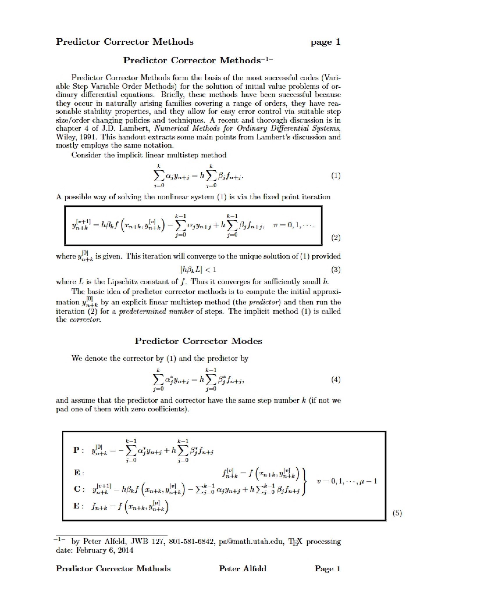 Methods for Predictor-Correctors