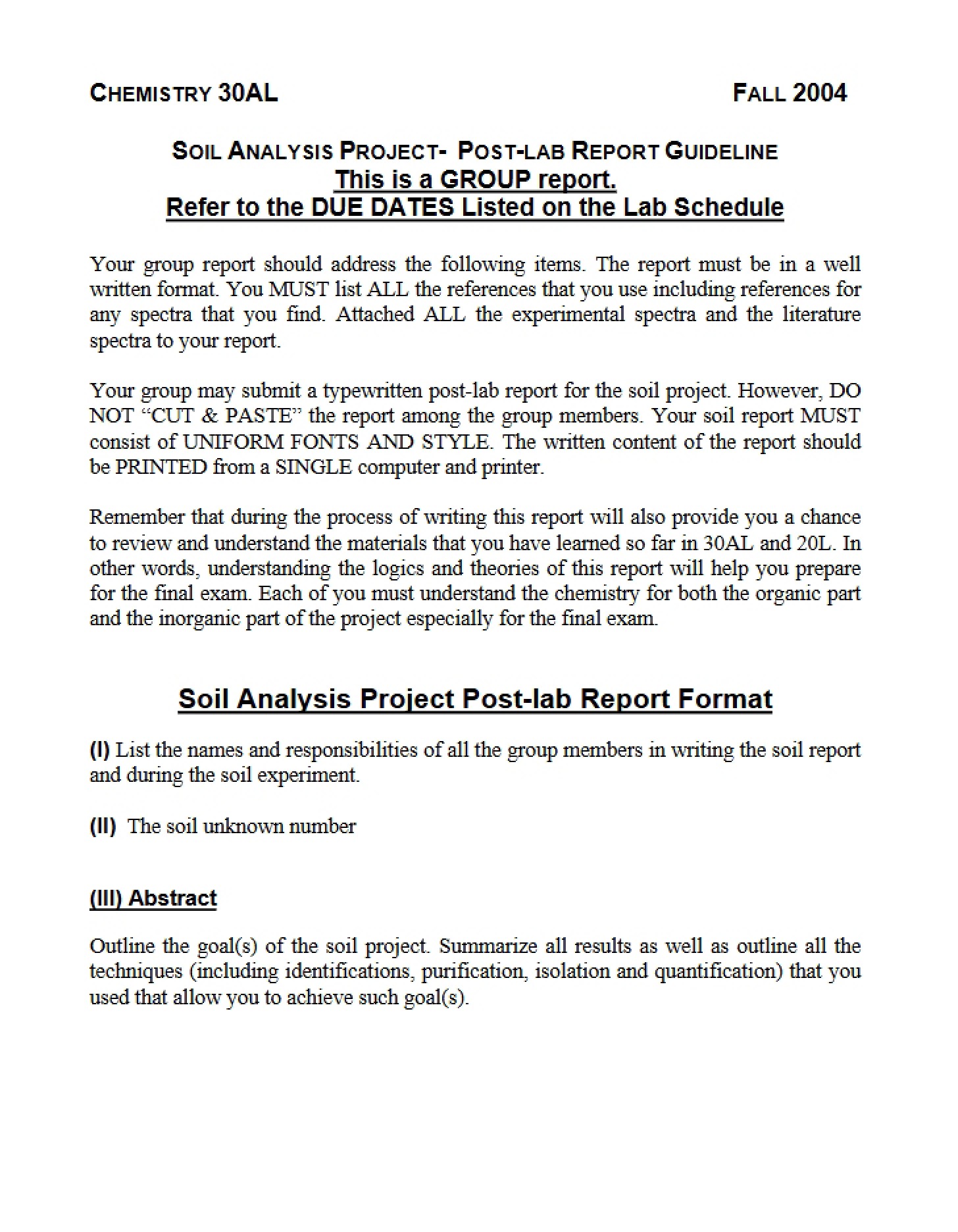 Report on Soil Analysis (30AL)