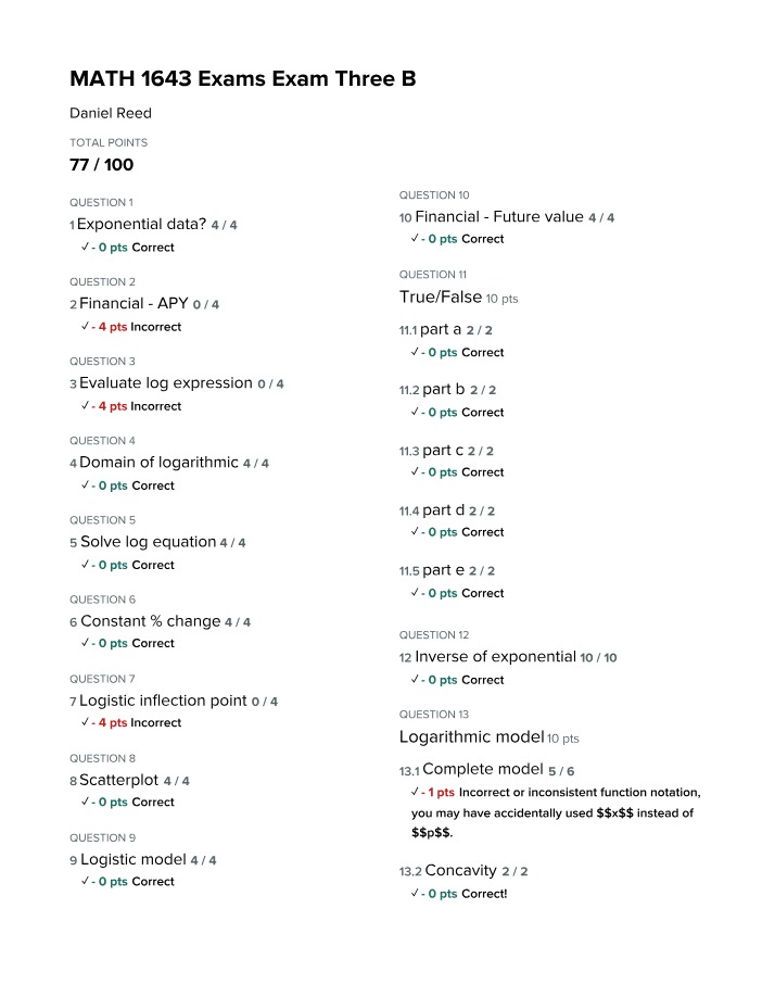 Exam 3, Form B