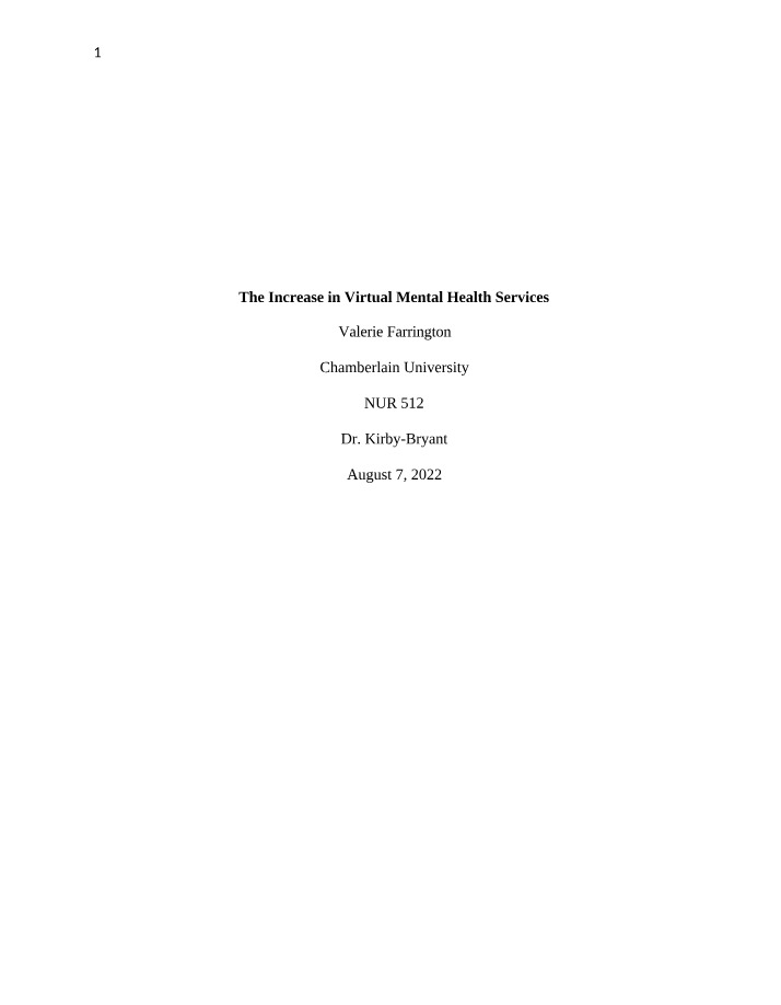 Adapting to the Rise of Virtual Mental Health Services