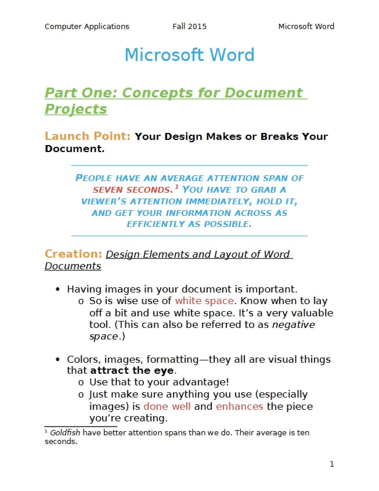 Document Project Concepts Part One