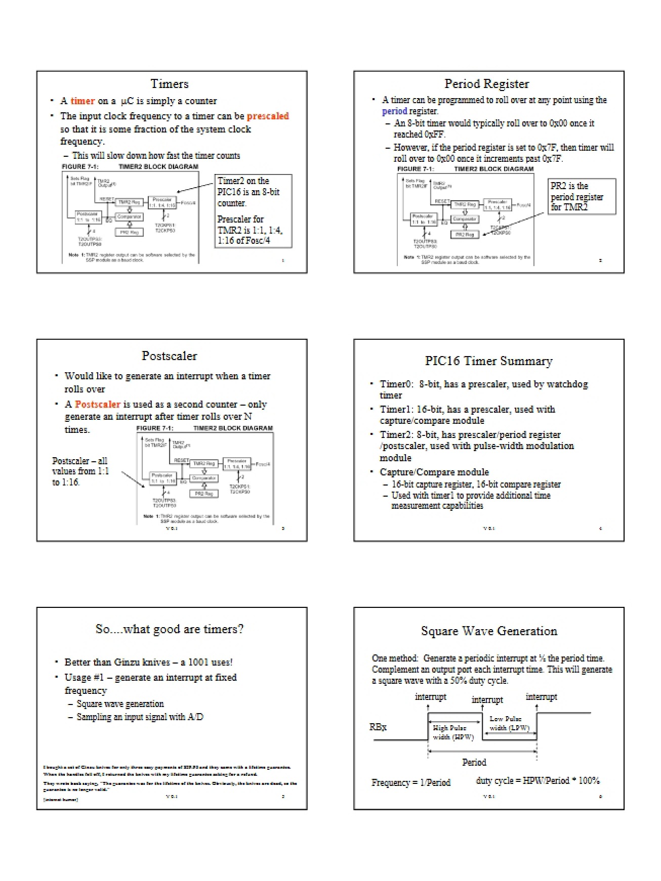 Timer Mechanisms
