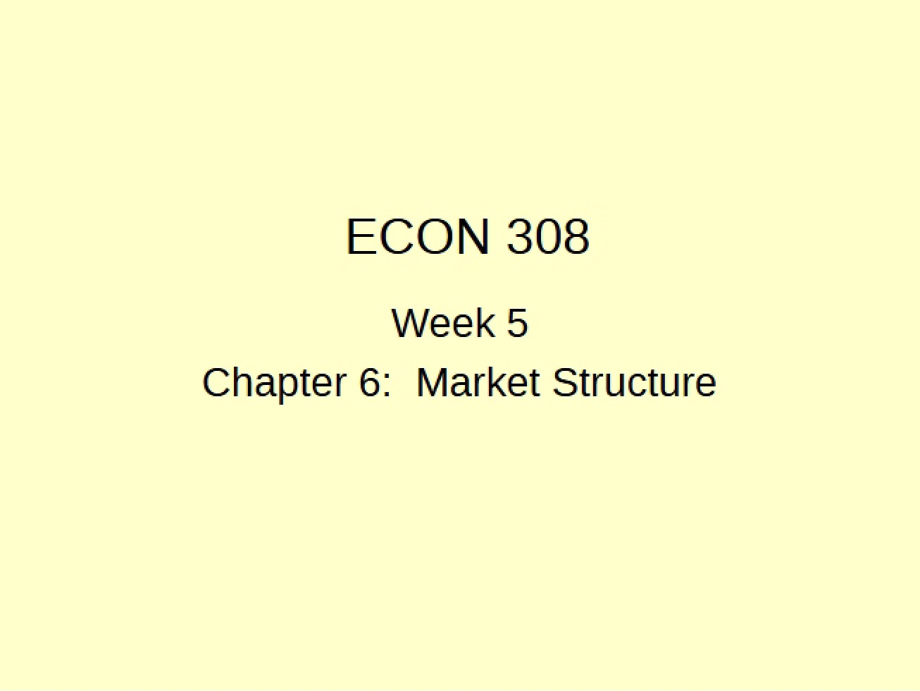 Market Structural Analysis