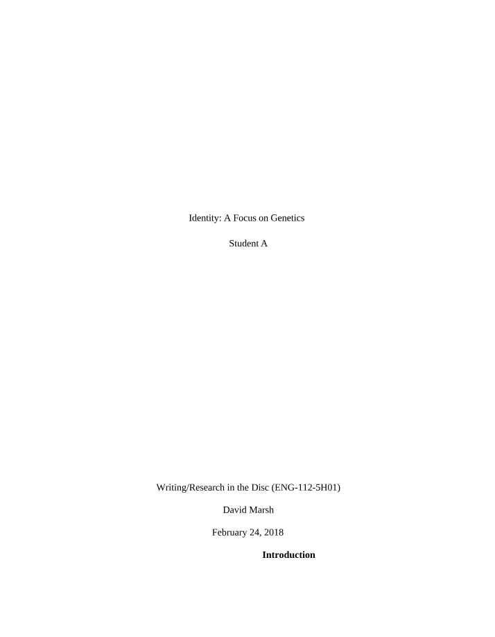 A Study on the Impact of Genetics on Identity
