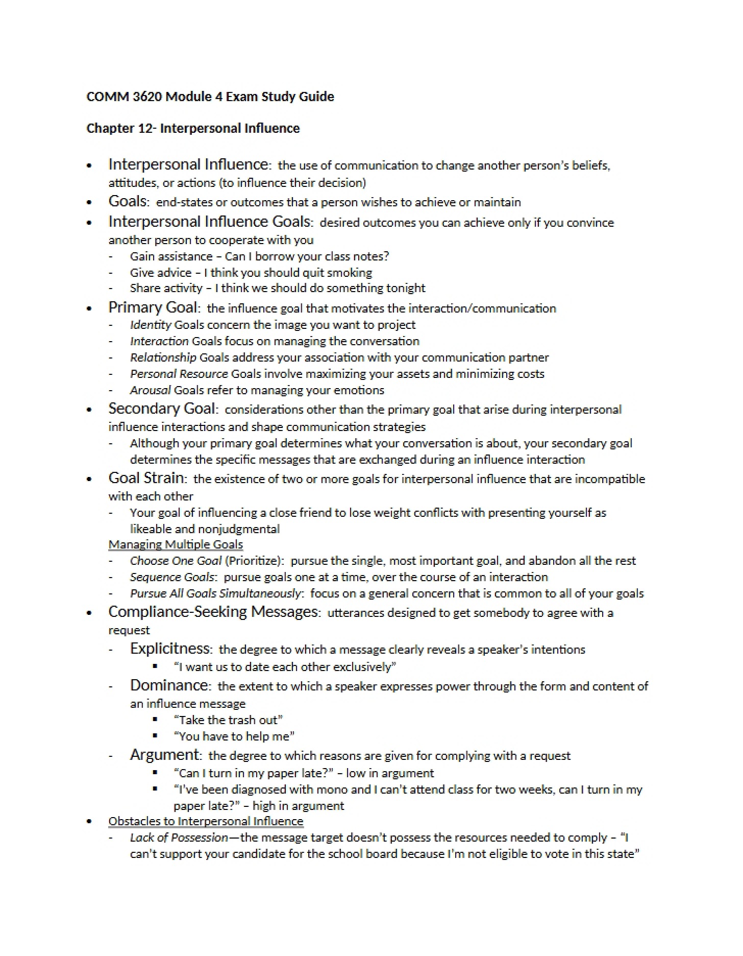 Interpersonal Influence Chapter 12