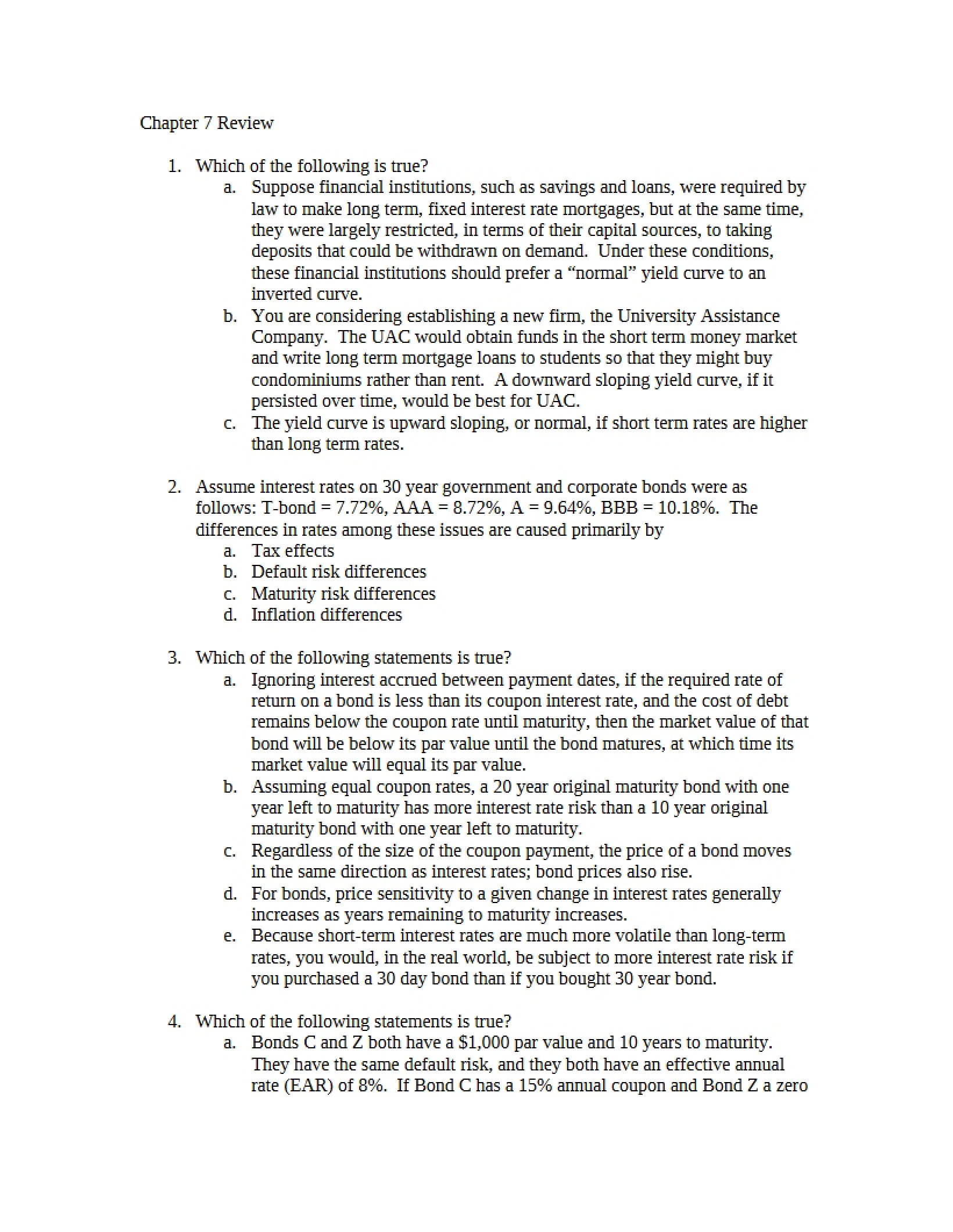Review of Chapter 7