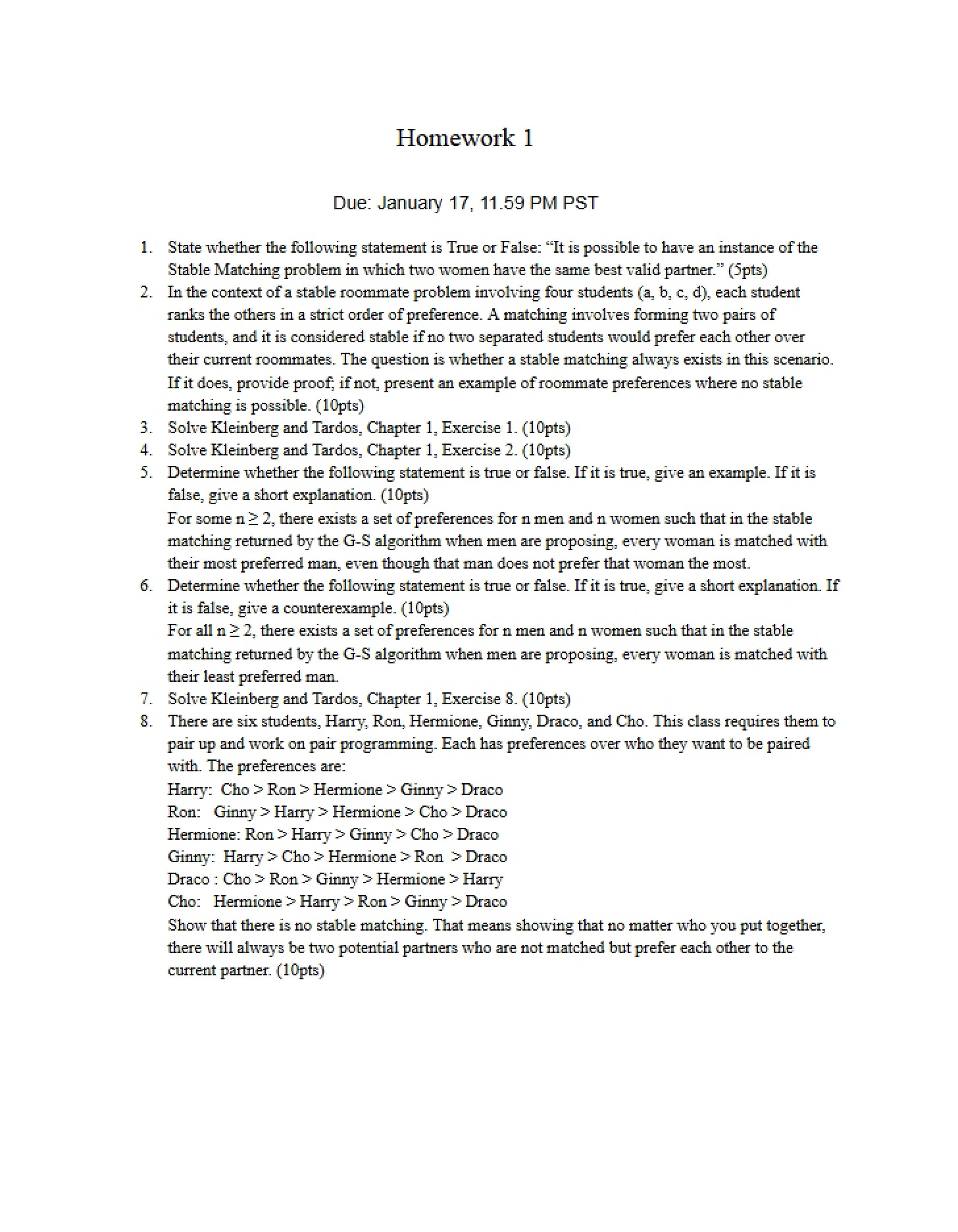 First Homework