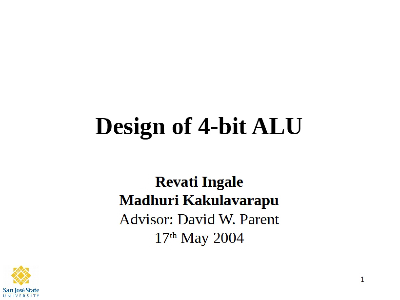 4-Bit ALU Design Document