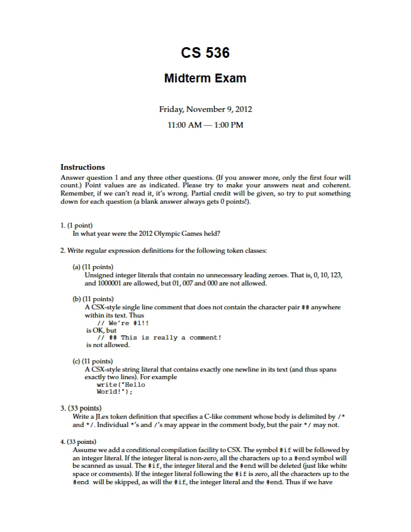 Midterm Examination