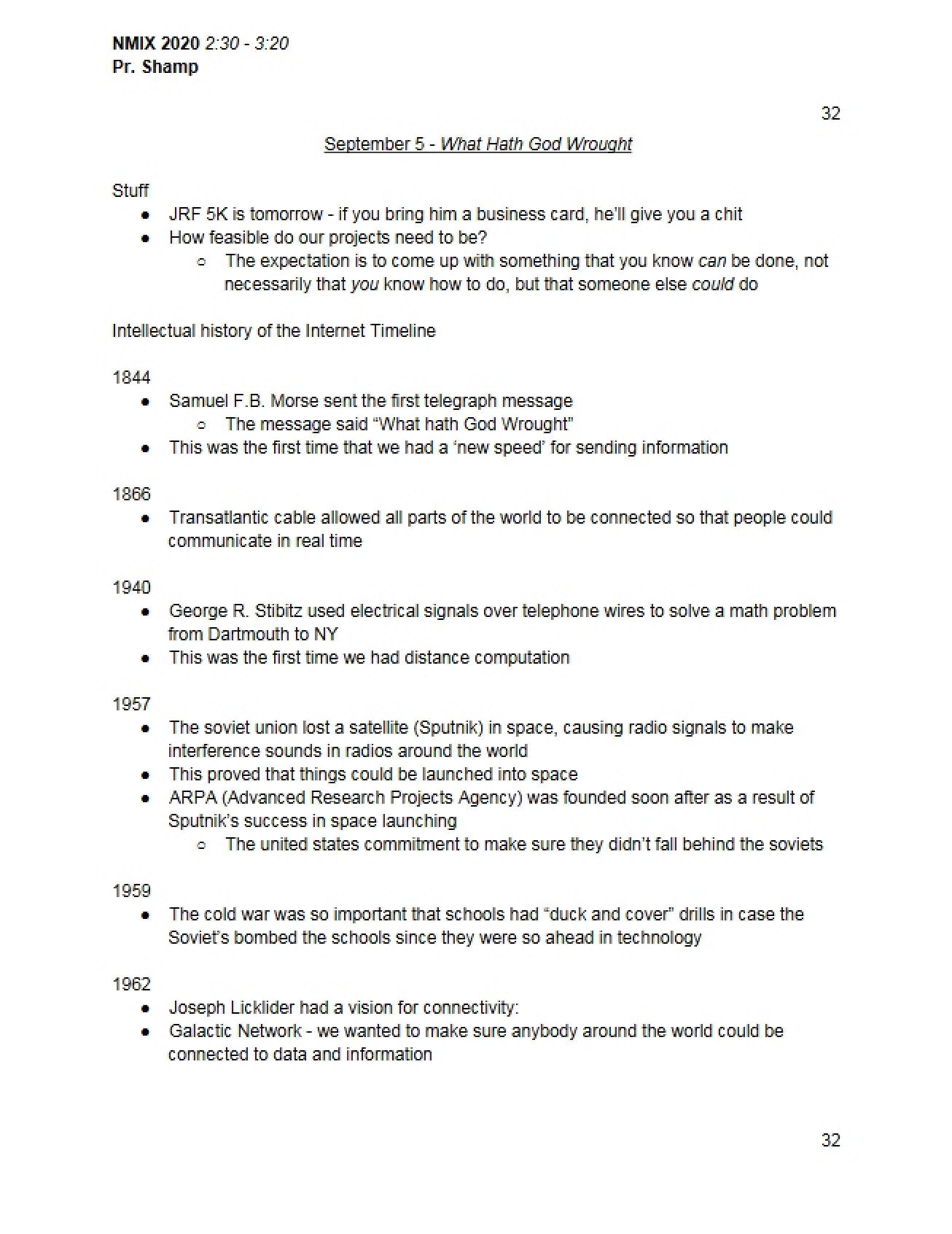 Course Lecture Summaries