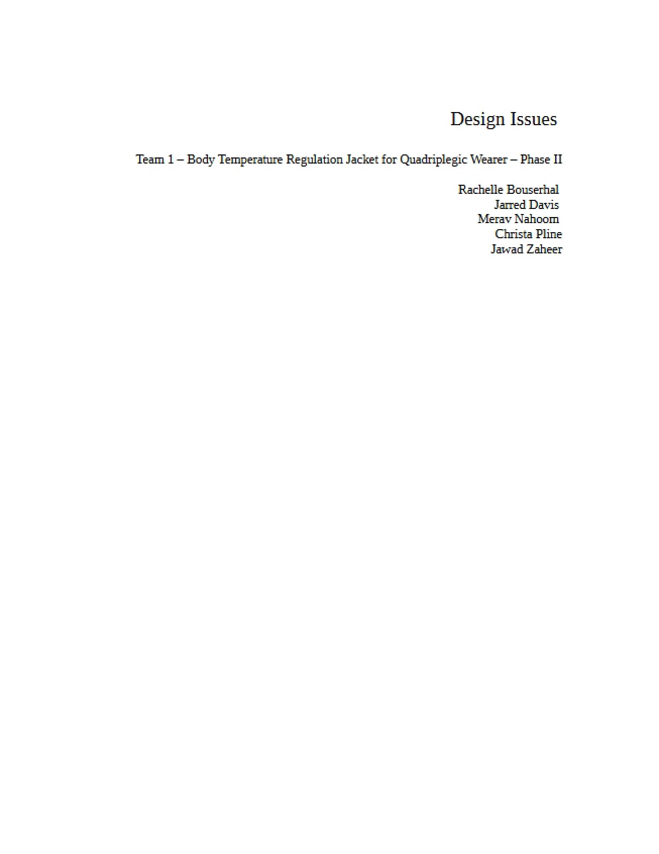 Issues in Design - 2 Pages