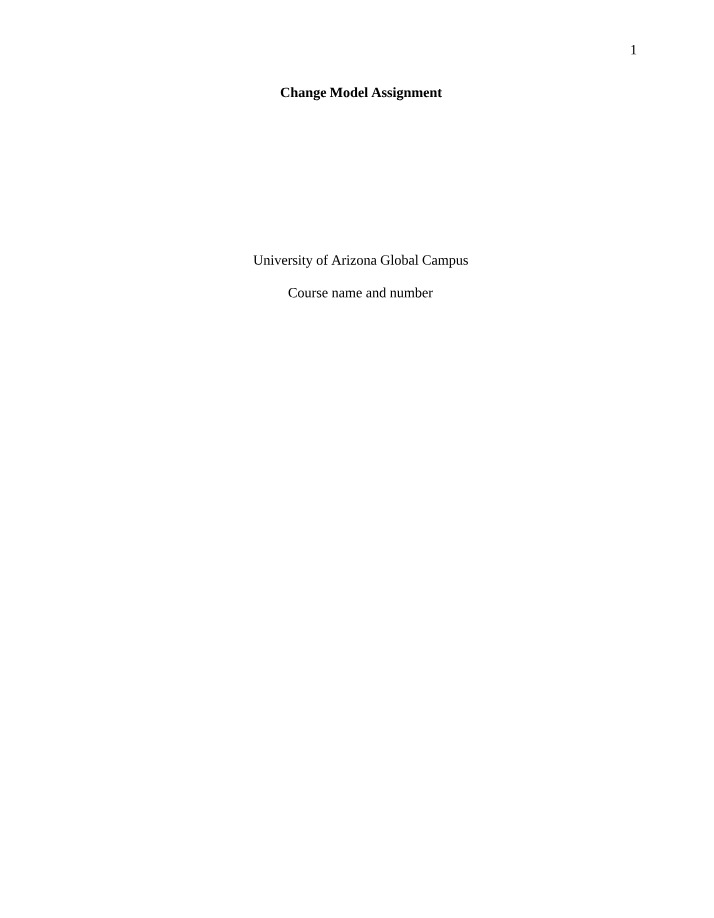 Assignment on Change Models