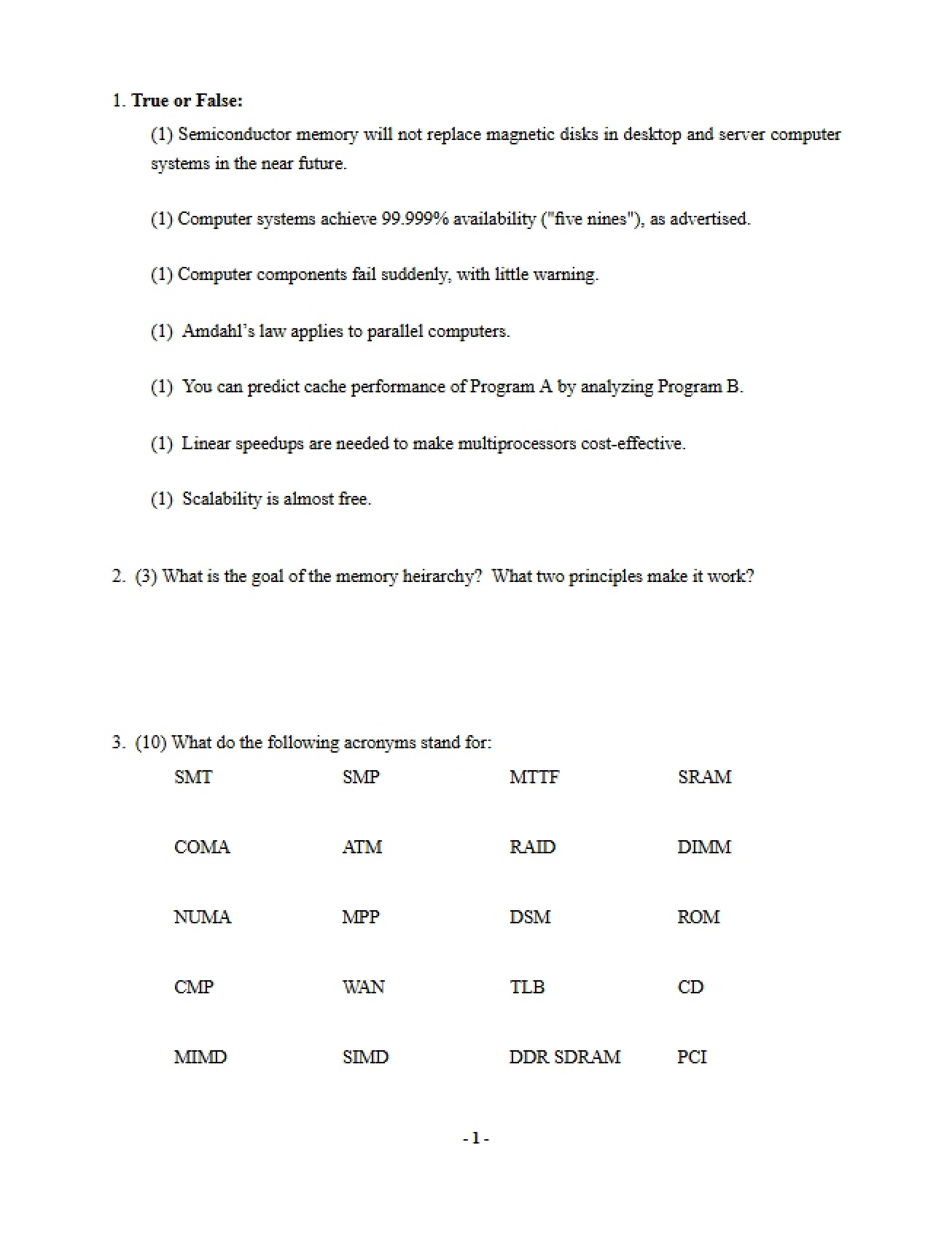 Midterm Examination