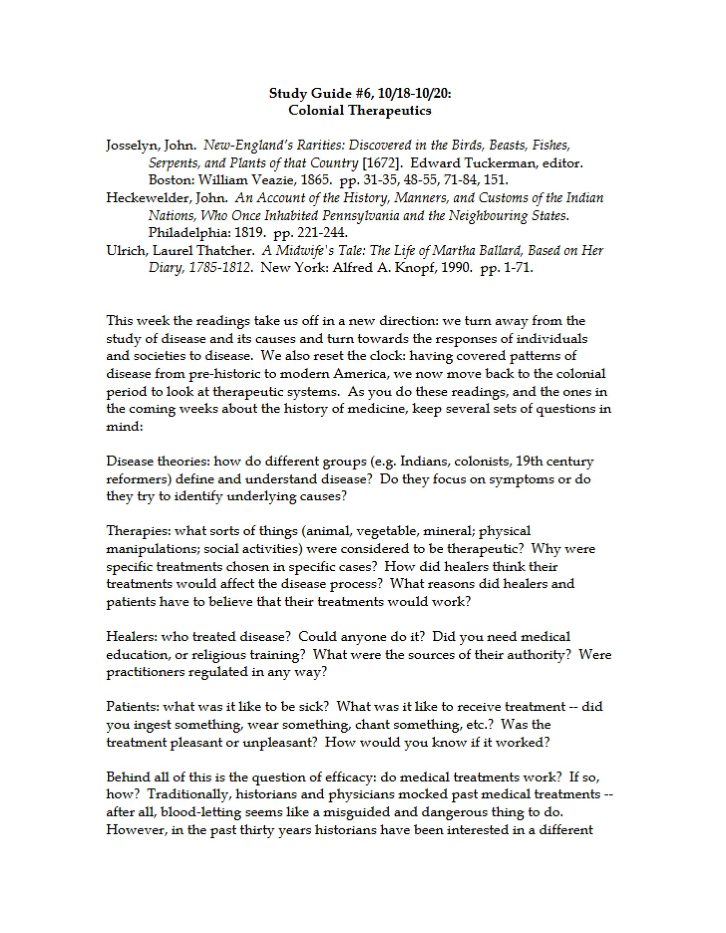 Sixth Study Guide